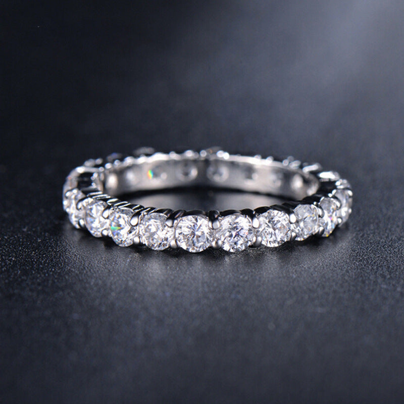 Wedding Bands Eternity Rings with Zirconia for Women CZ Crystal Promise Engagement Finger Ring Bague Jewelry