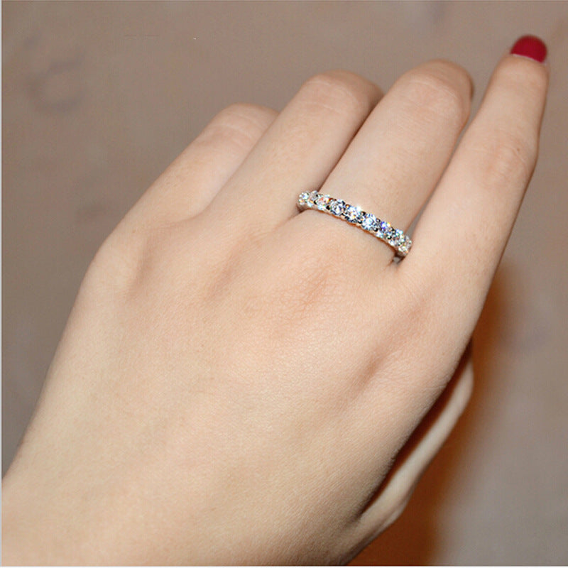Wedding Bands Eternity Rings with Zirconia for Women CZ Crystal Promise Engagement Finger Ring Bague Jewelry