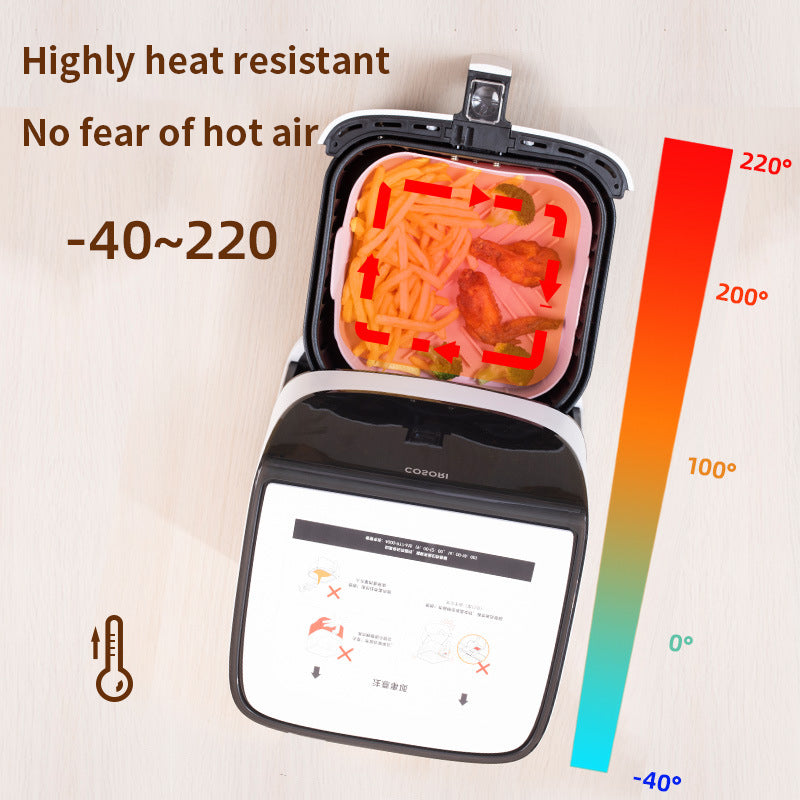 New Square Air Fryer Grill Pan BBQ Pad Air Fryer Silicone Pot