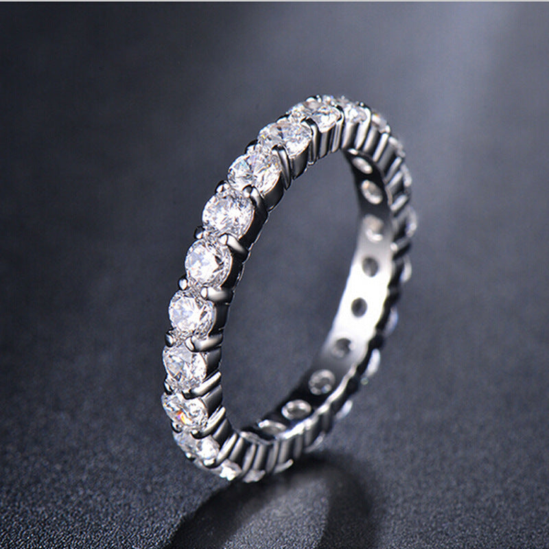 Wedding Bands Eternity Rings with Zirconia for Women CZ Crystal Promise Engagement Finger Ring Bague Jewelry