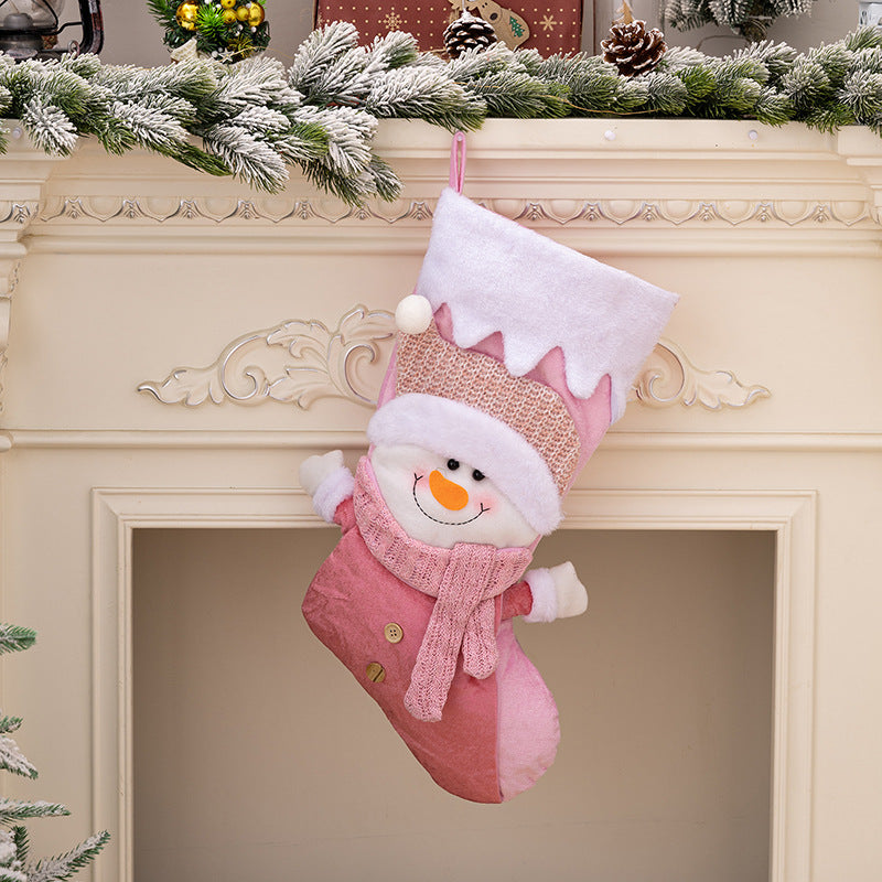 Christmas decoration products Nordic style Christmas socks Pink Santa Claus Christmas socks Gift bags Gift socks