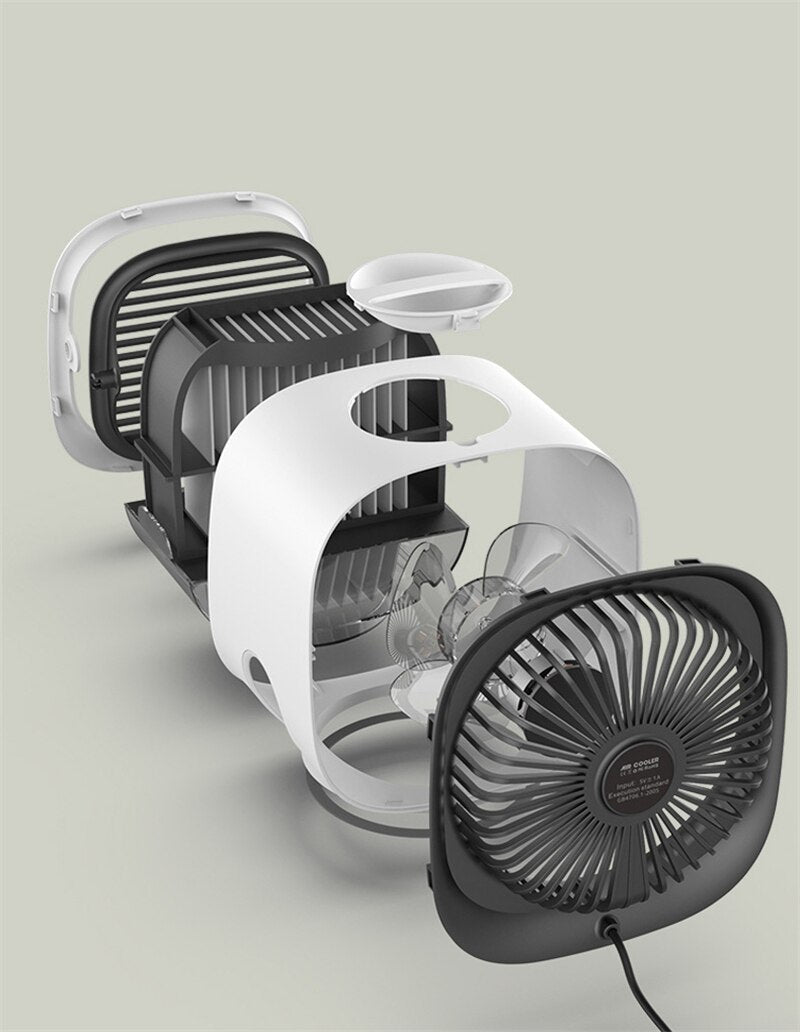 Mini Portable Air Conditioner Home Air Conditioning Humidifier Purifier USB Desktop Air Cooler Fan for Office Room