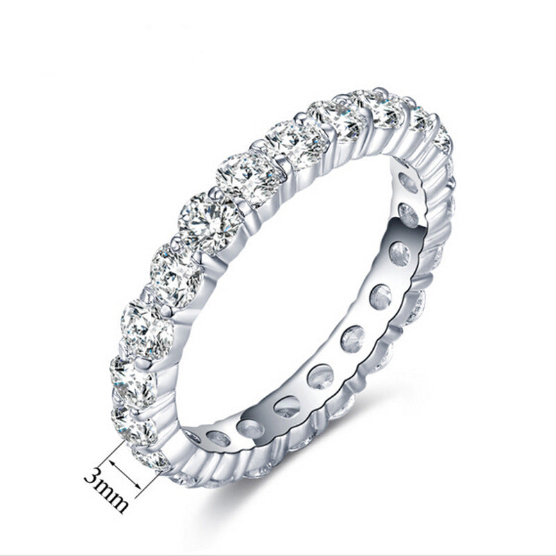 Wedding Bands Eternity Rings with Zirconia for Women CZ Crystal Promise Engagement Finger Ring Bague Jewelry