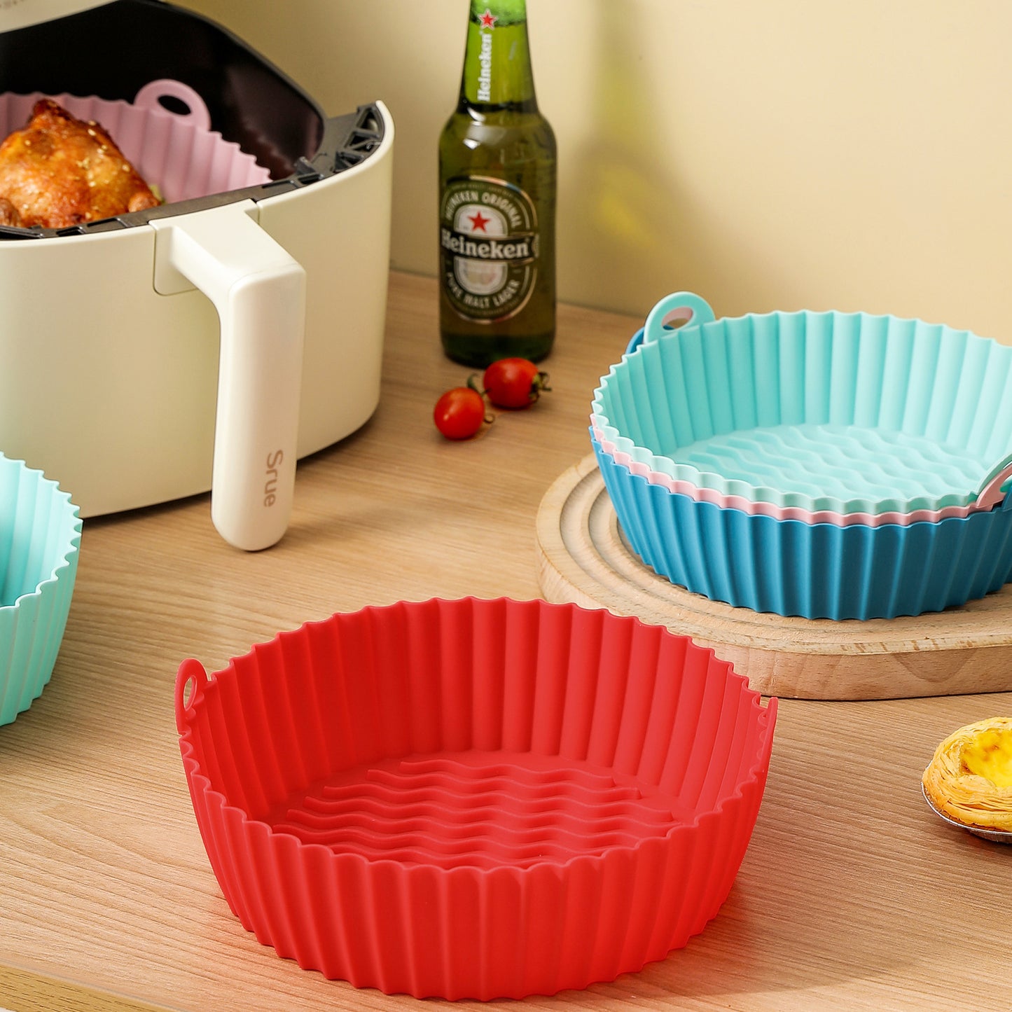 Air Fryer Silicone Pot Air Fryer Silicone Baking Pan Air Fryer Tray